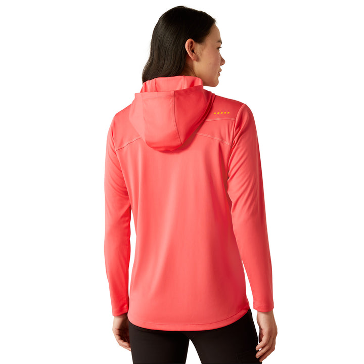 Ariat Womens Rouge Red Rebar Sunblocker Hooded T-Shirt