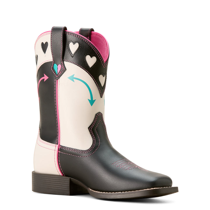 Ariat Girls Round Up Hearts Western Boots