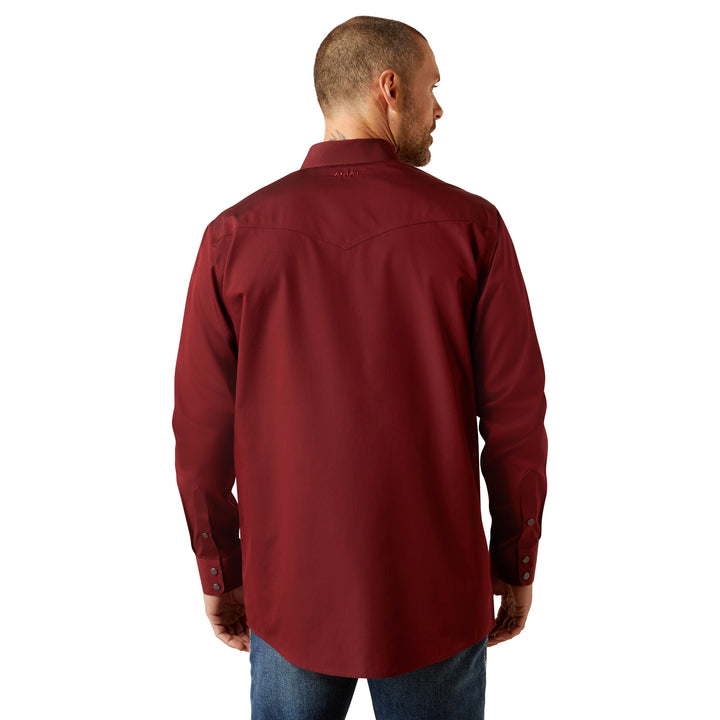 Ariat Mens Wrinkle Free Pinpoint Oxford Fitted Snap Shirt