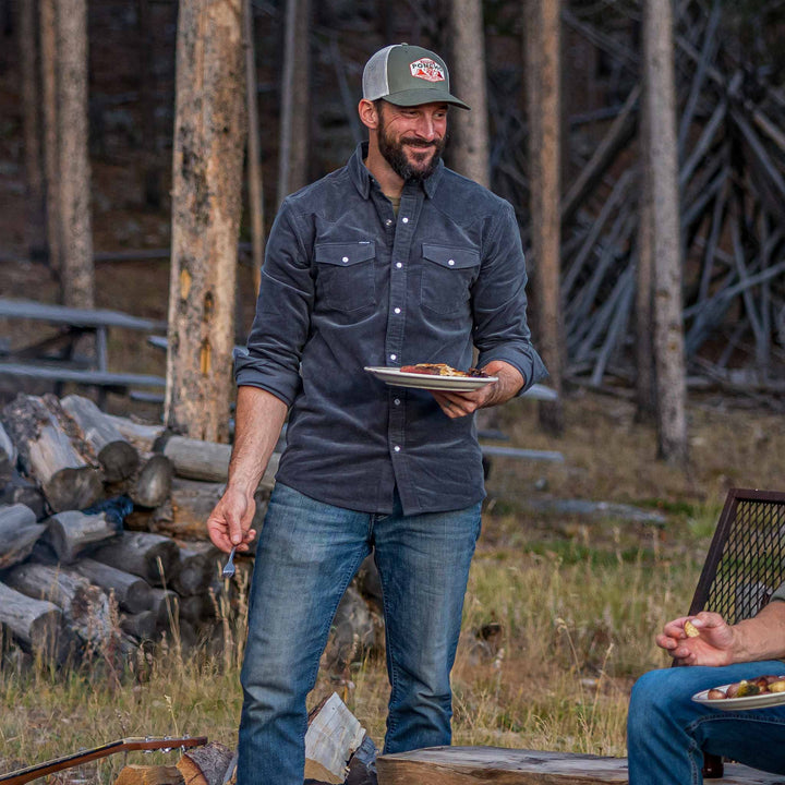 Poncho Mens Barton Springs Navy Corduroy Shirt