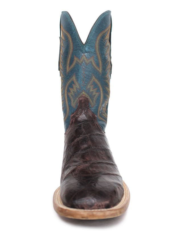 Mens Lucchese Barrel Brown Giant Gator Boot