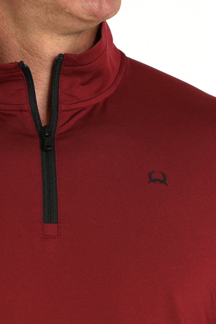 Cinch Mens Burgundy Quarter Zip Jacket