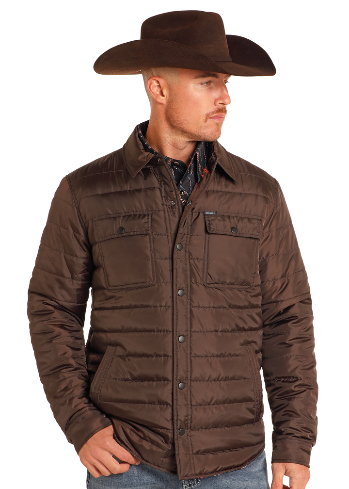 Panhandle Mens Dark Brown Puffer Jacket