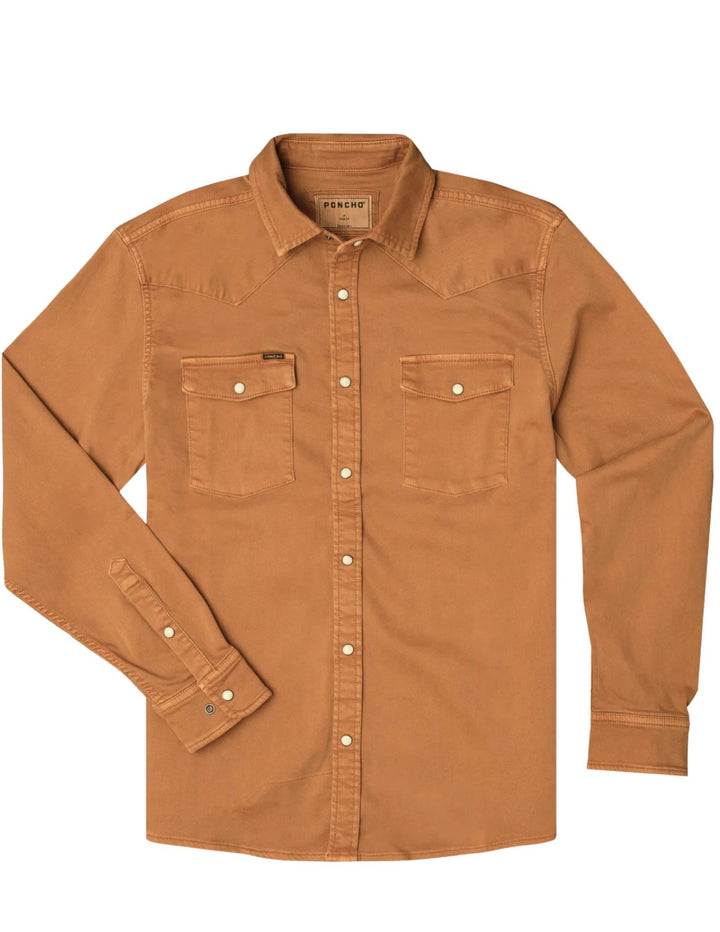 Poncho Mens The Darrell Orange Denim Shirt