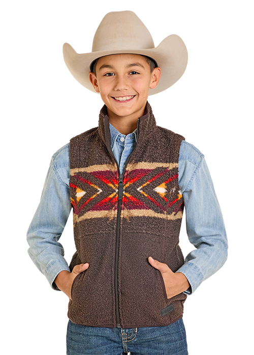 Panhandle Boys Aztec Border Teddy Vest