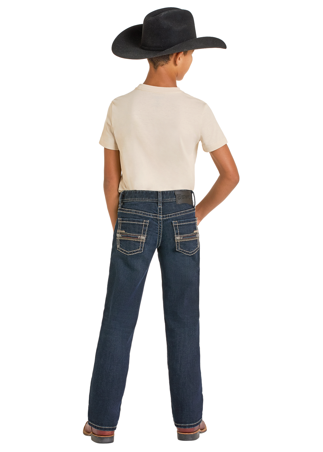 Panhandle Boys Tri Color Dark Vintage Jeans