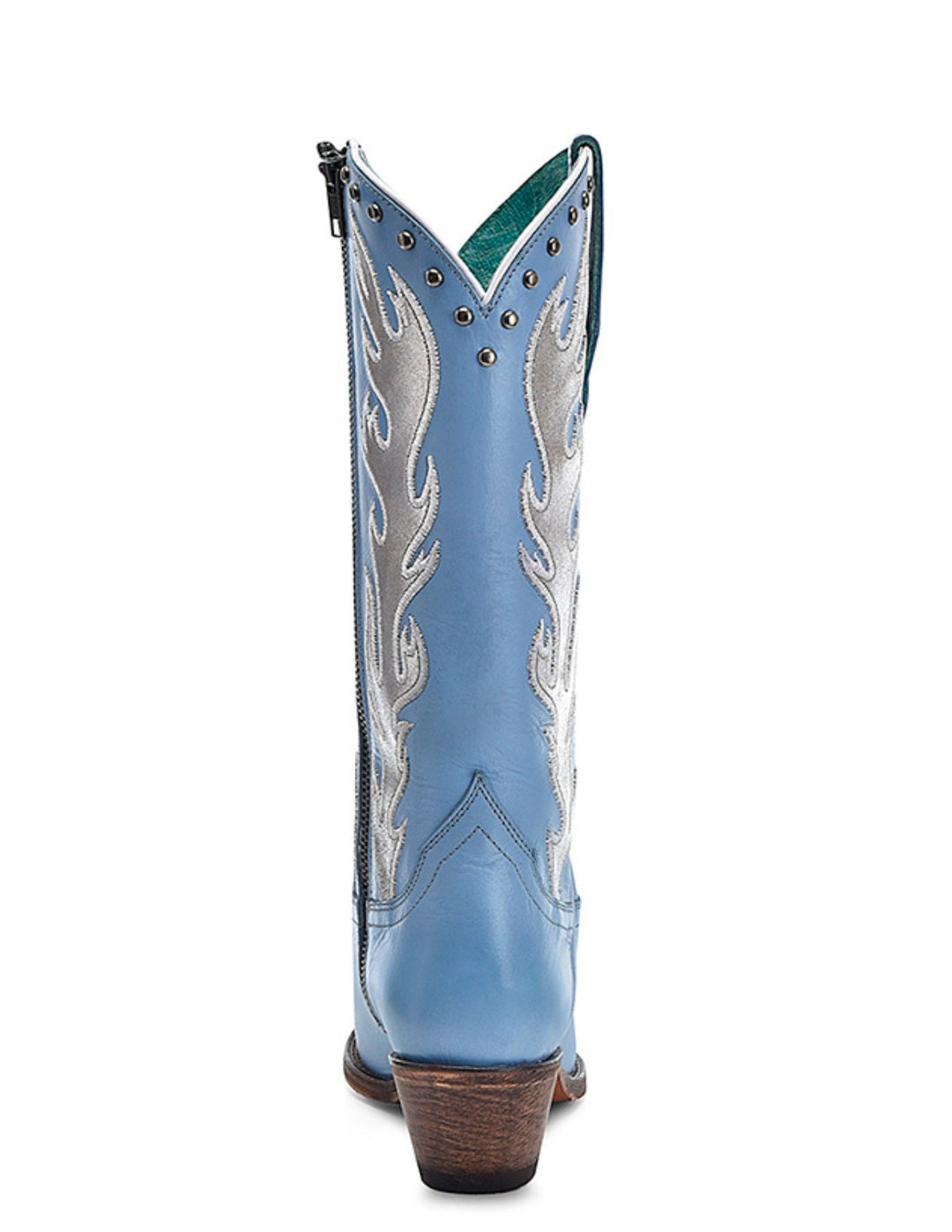 Corral Womens Baby Blue Flame Studded Boots
