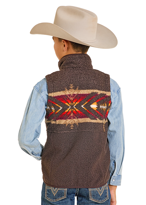 Panhandle Boys Aztec Border Teddy Vest