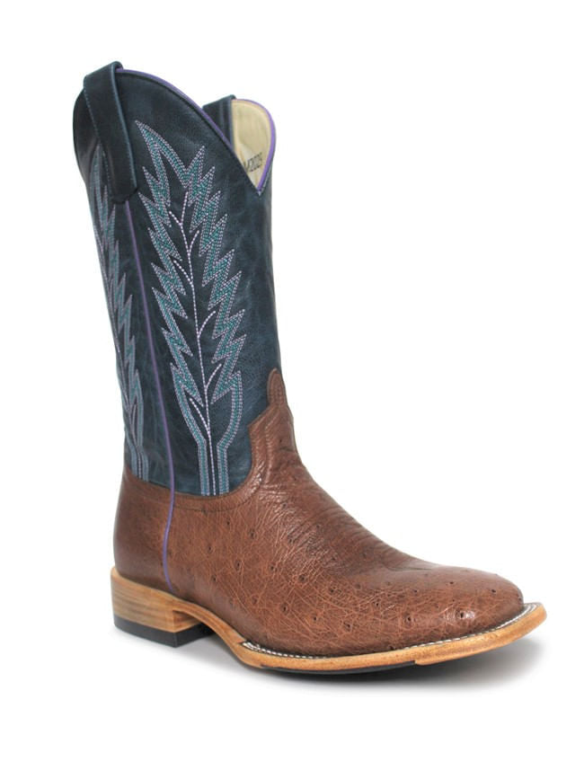 Ladies Macie Bean Rum Brown Smooth Ostrich Print  Boots