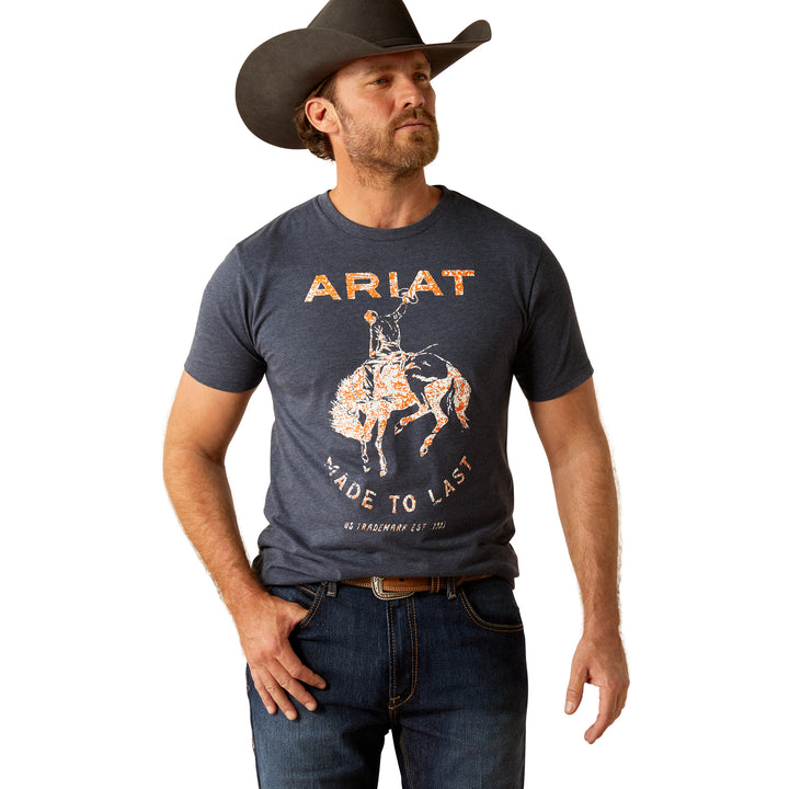 Ariat Mens Navy Heather Bronco T-Shirt