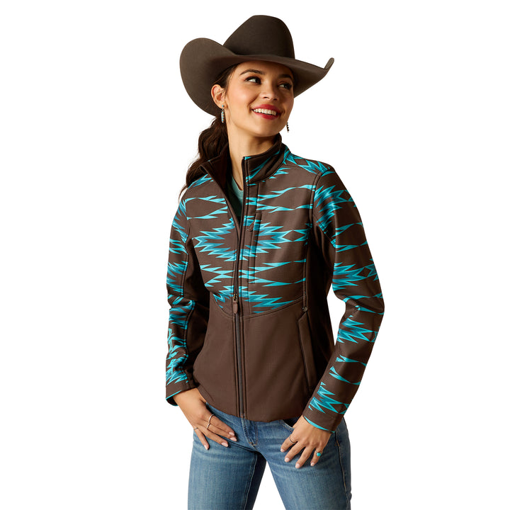 Ariat Womens Brown Aurora Aztec Softshell Jacket