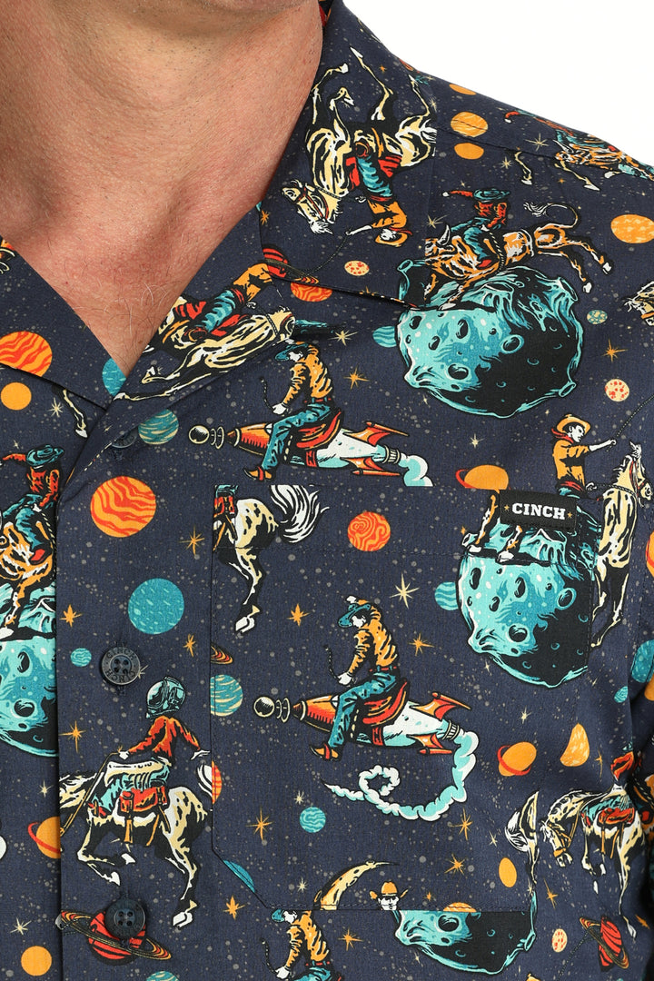 Cinch Mens Space Cowboy Short Sleeve Shirt