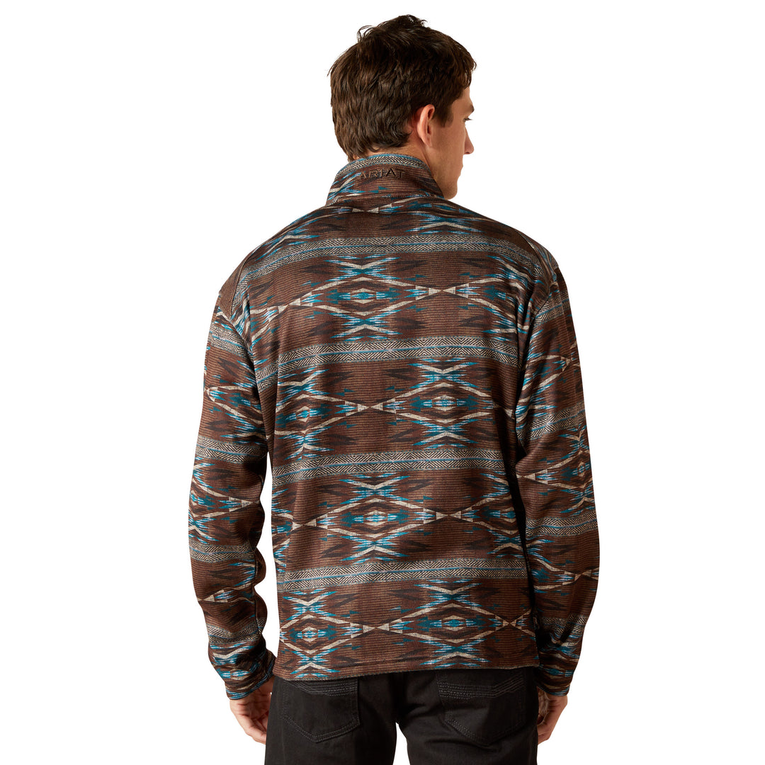 Ariat Mens Southwest Print Caldwell Logo 1/4 Zip Sweater