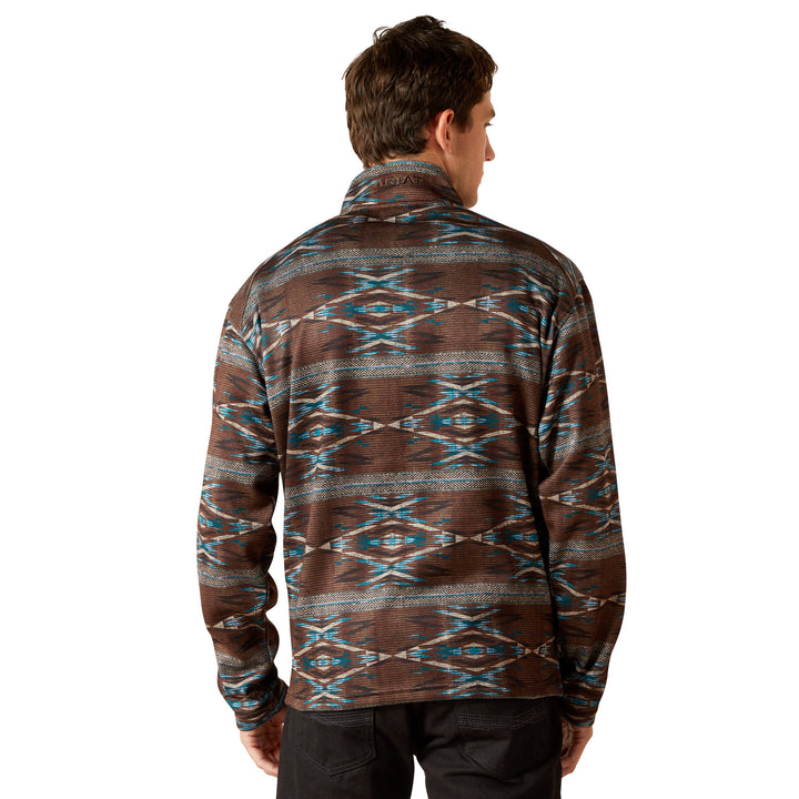 Ariat Mens Southwest Print Caldwell Logo 1/4 Zip Sweater