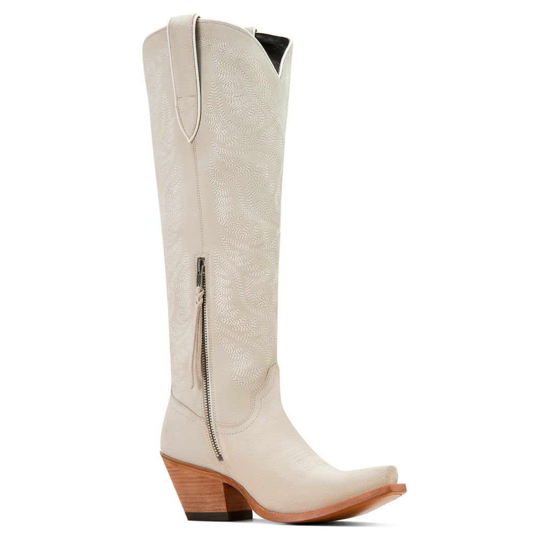 Ariat Womens White Suede Laramie StretchFit Western Boots