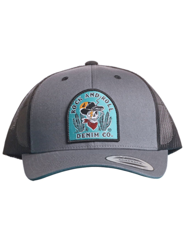 Rock & Roll Mens Charcoal Patch Cap