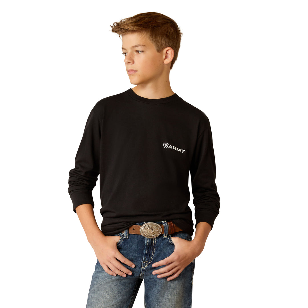 Ariat Boys Camo Shield Long Sleeve T-Shirt