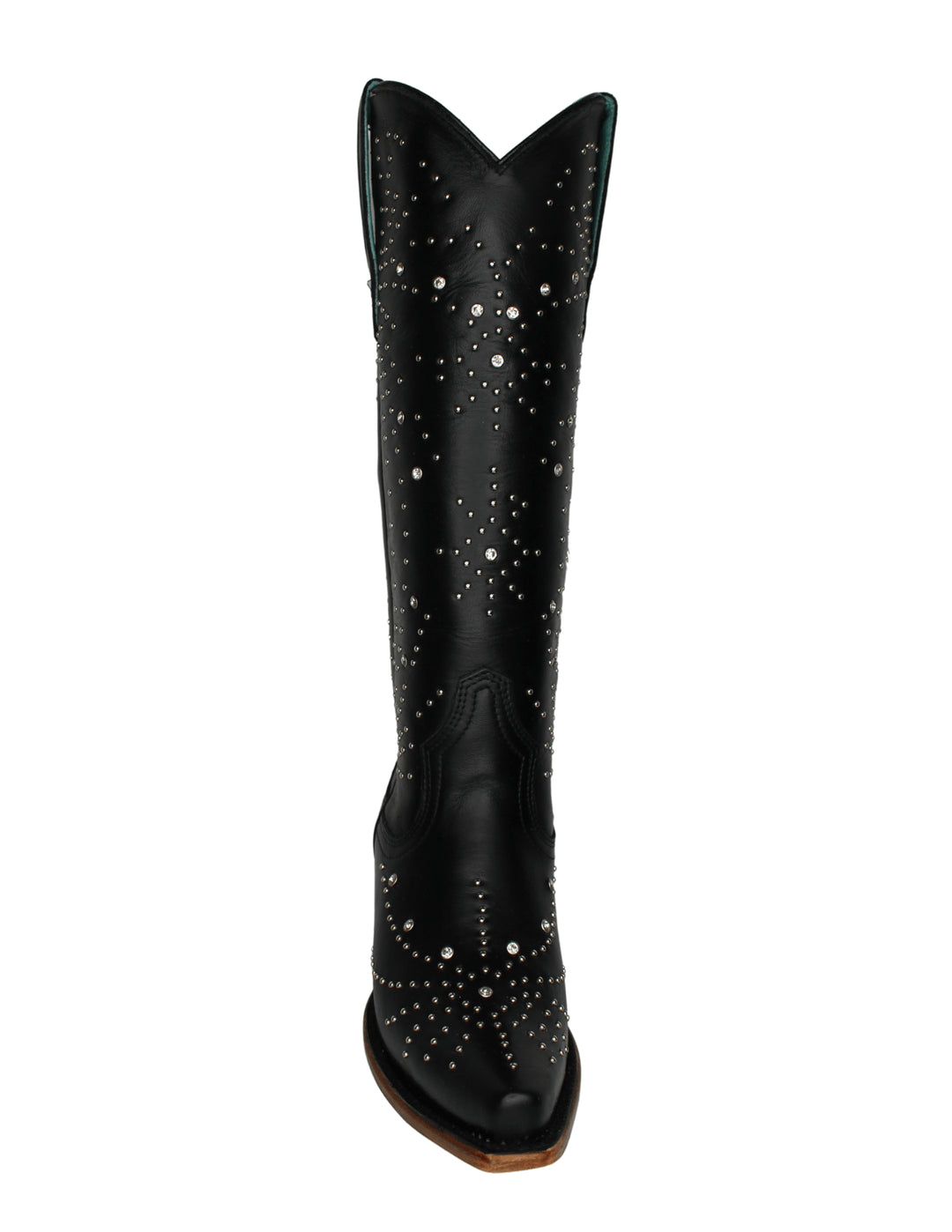 Corral Womens Black Crystals and Stud Sequence Tall Boots