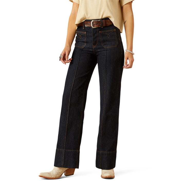 Ariat Womens Ultra High Rise Tomboy Western Utility Wide Leg Jean