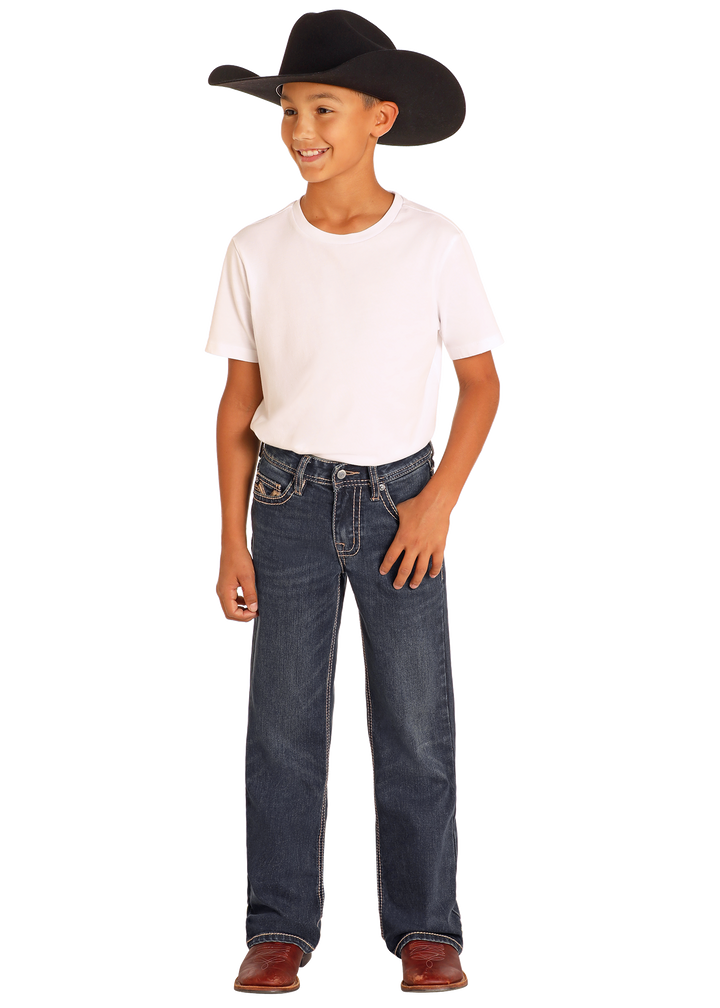 Panhandle Boys Dark Vintage Bootcut Jeans