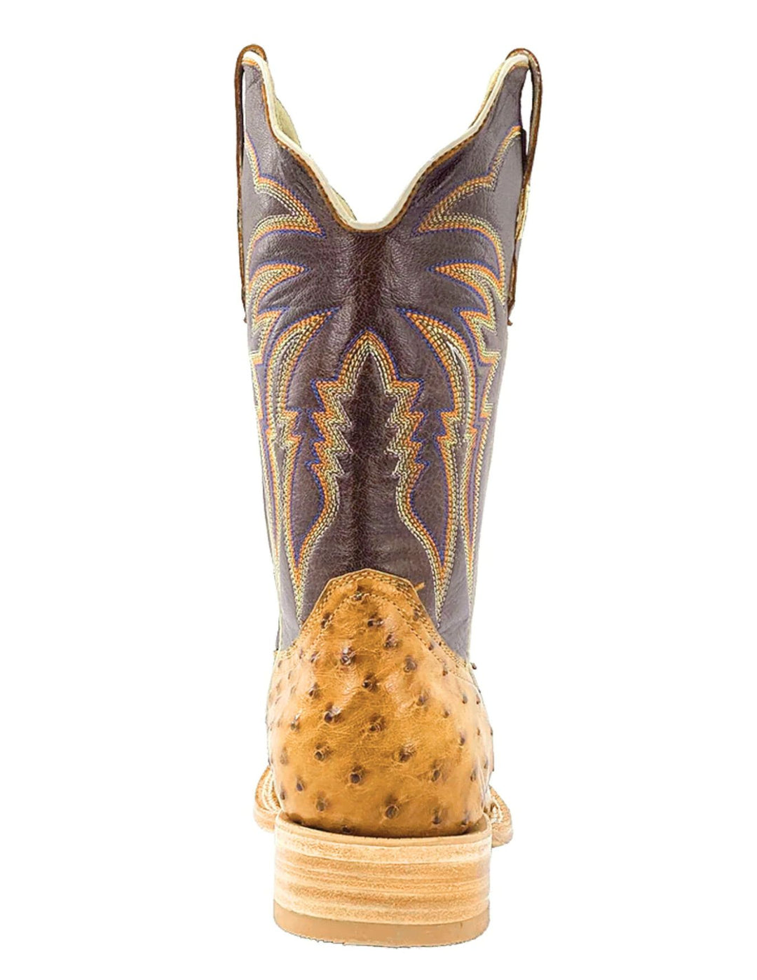 R. Watson Mens Antique Saddle Full Quill Ostrich Boots