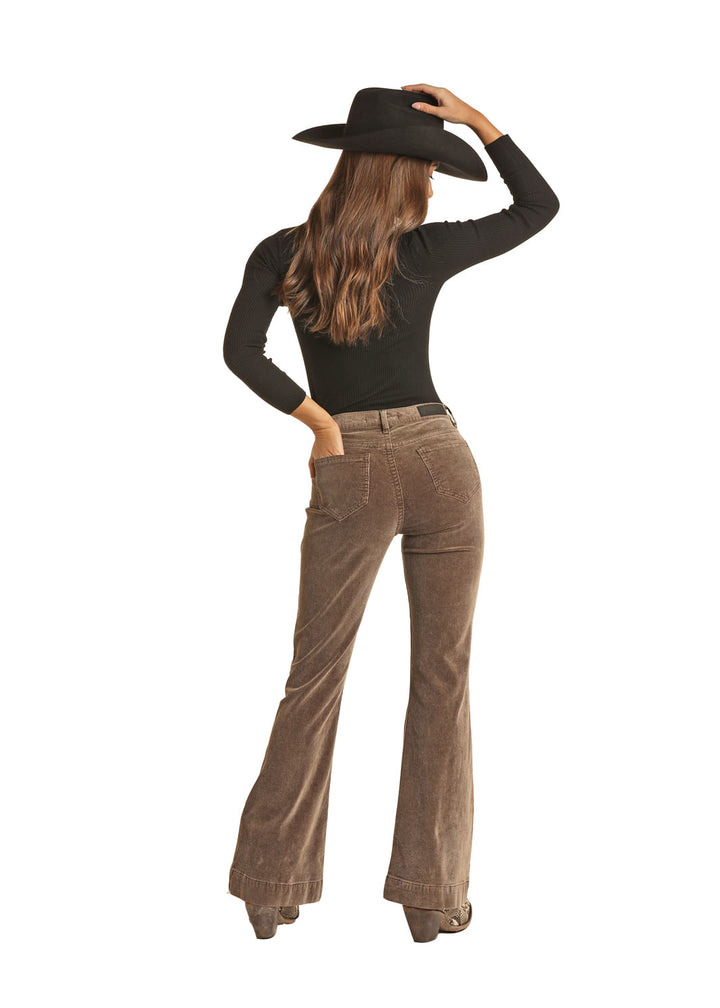 Panhandle Slim Womens Brown Corduroy High Rise Trouser Jeans