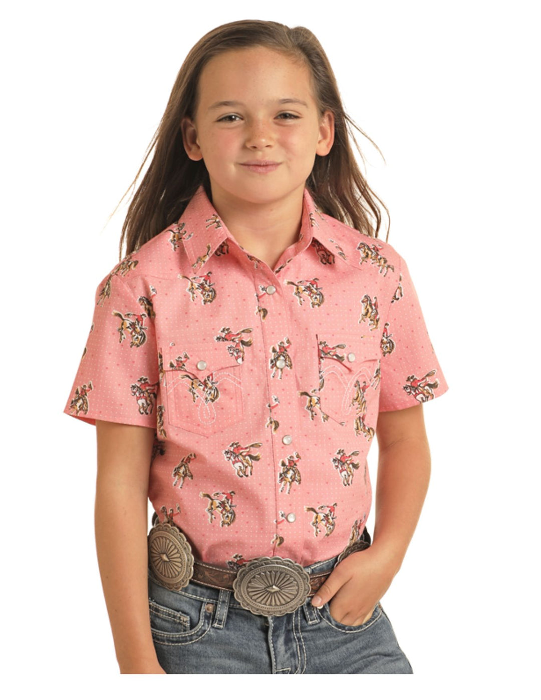 Panhandle Slim Girls Snap Short Sleeve Shirt