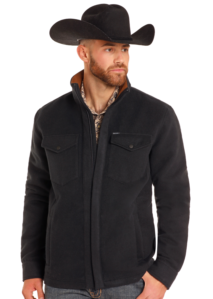 Panhandle Mens Black Solid Twill Jacket