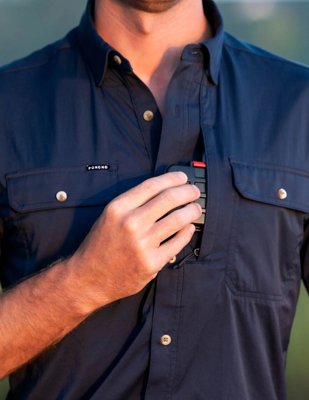 Poncho Mens The Captain Short Sleeve Shirt