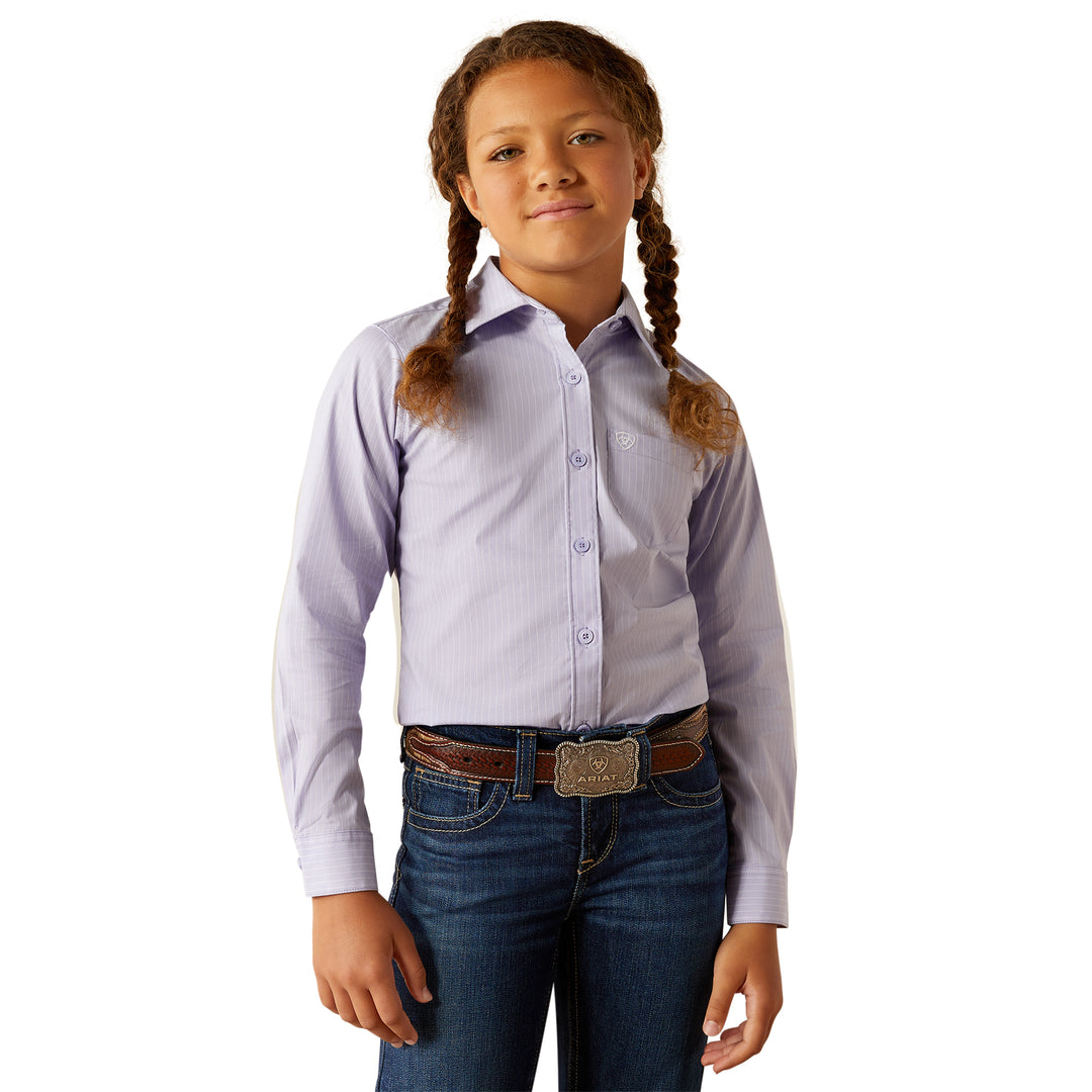 Ariat Girls Sweet Lavender Stripe Kirby Shirt