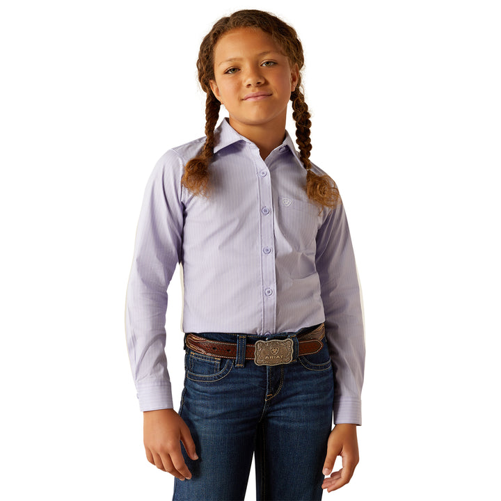 Ariat Girls Sweet Lavender Stripe Kirby Shirt