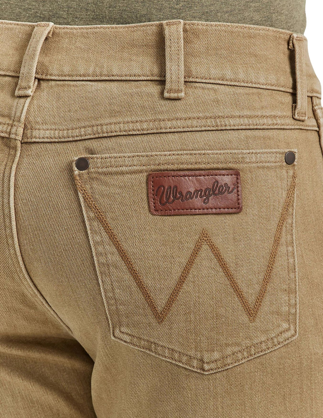 Wrangler Mens Tan Retro Slim Fit Straight Leg Jeans