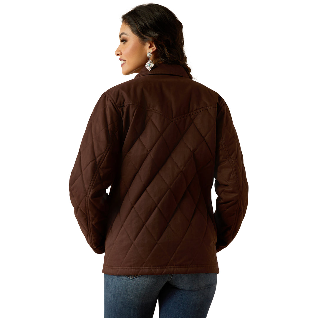 Ariat Womens Brown Grizzly Quilted Barn Jacket