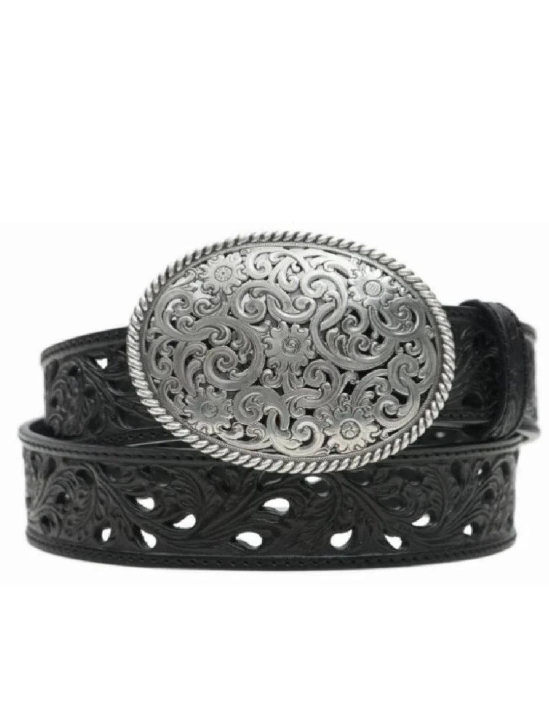Tony Lama Womens Black Filigree Belt