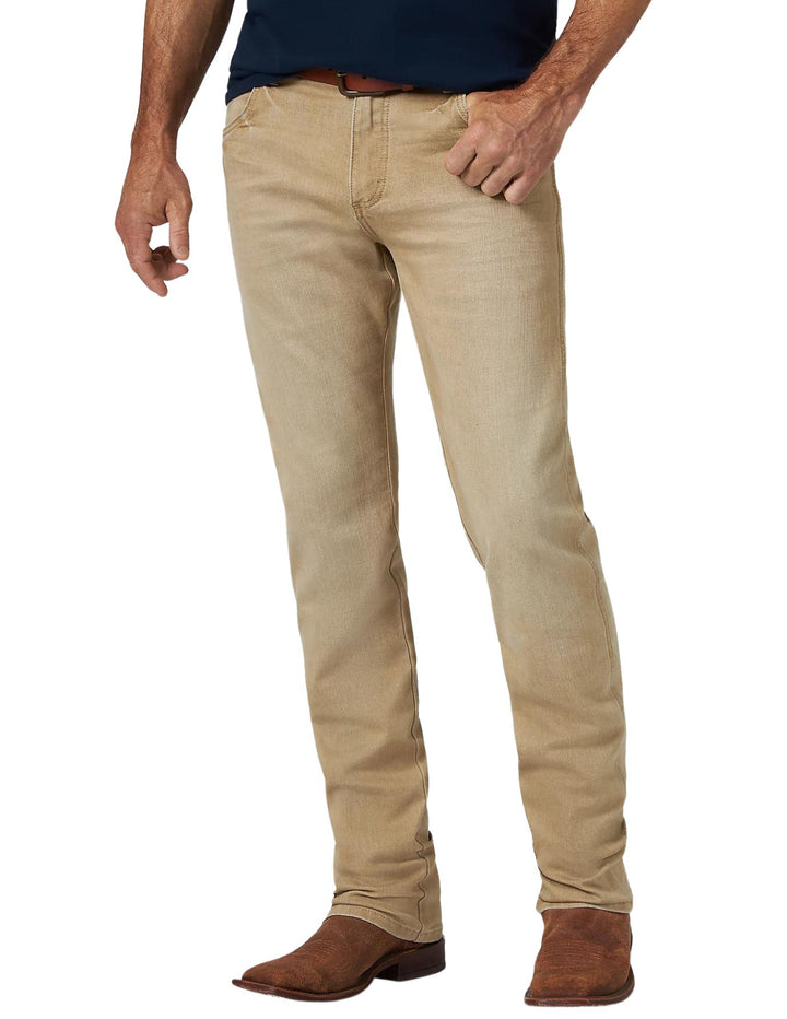 Wrangler Mens Tan Retro Straight Leg Jeans