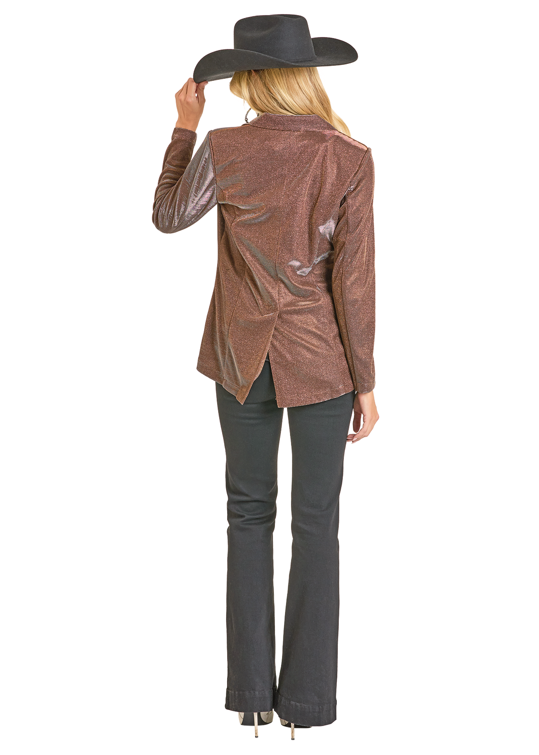 Panhandle Womens Brown Iridescent Blazer