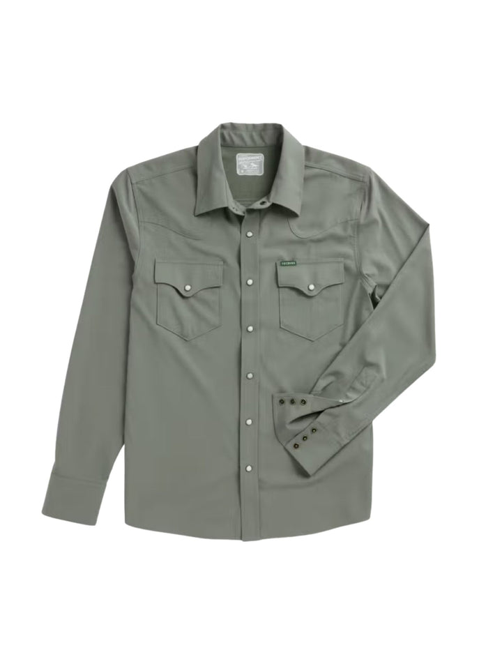 Tecovas Men's Cactus Performance Western Pearl Snap Shirt