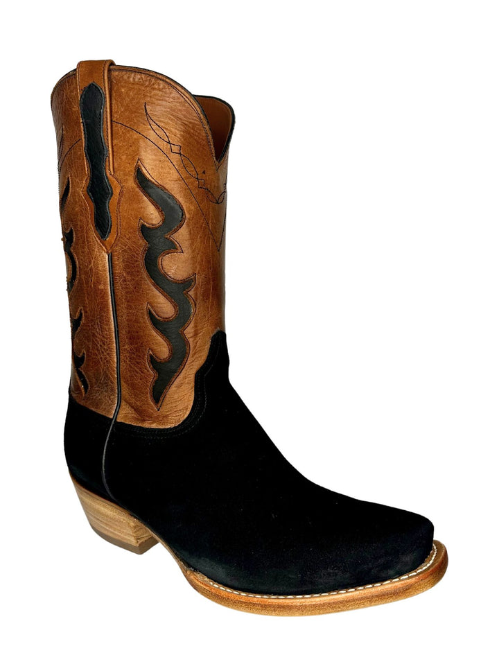 Black Jack Mens Black Sueded Goat Boots