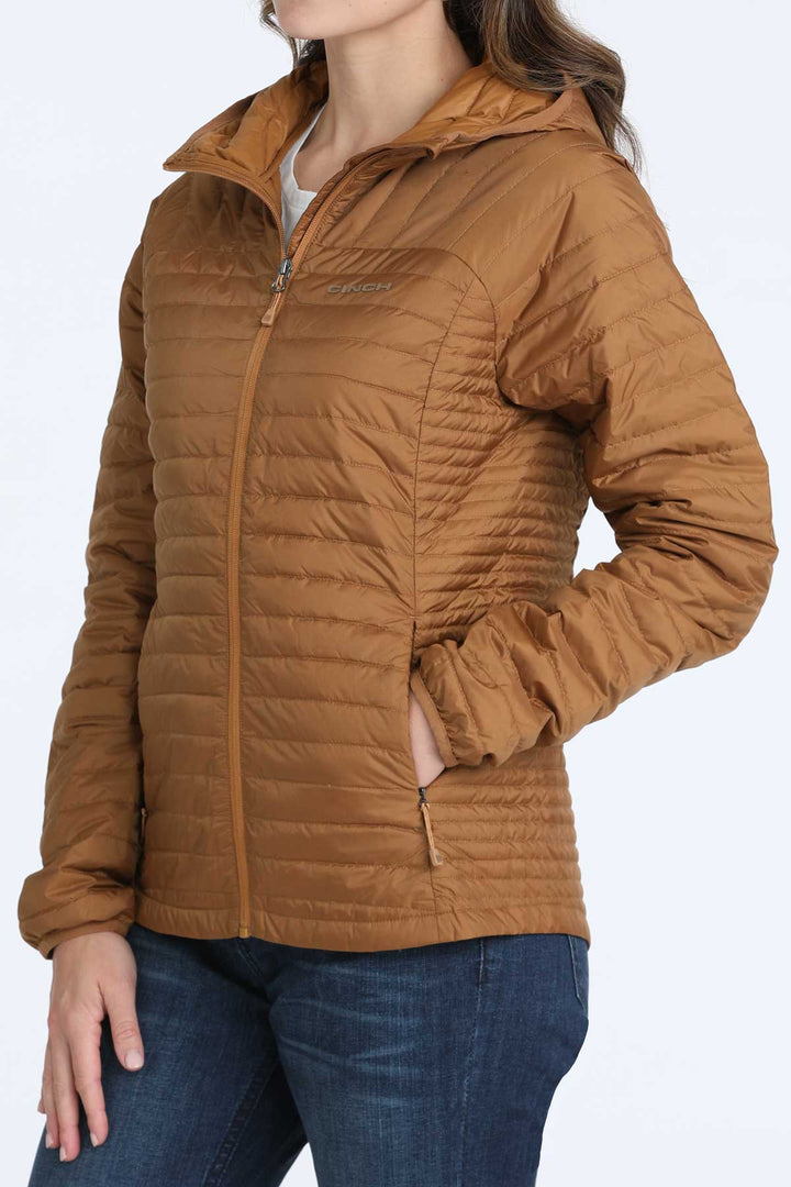Cinch Womens Water Resistant Brown Puffer Jacket