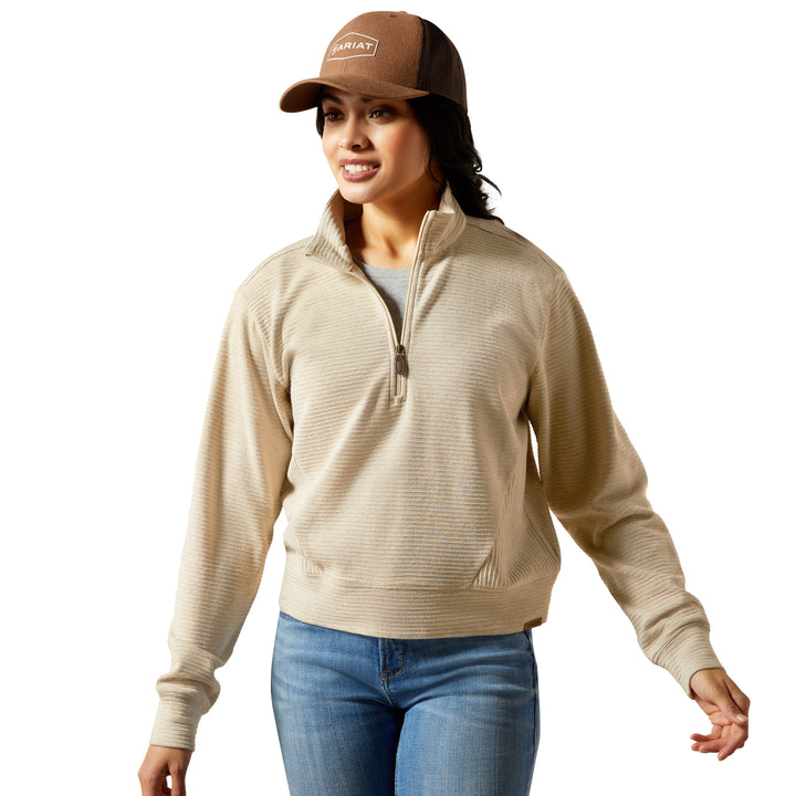 Ariat Womens Oatmeal High Noon 1/2 Zip Pullover