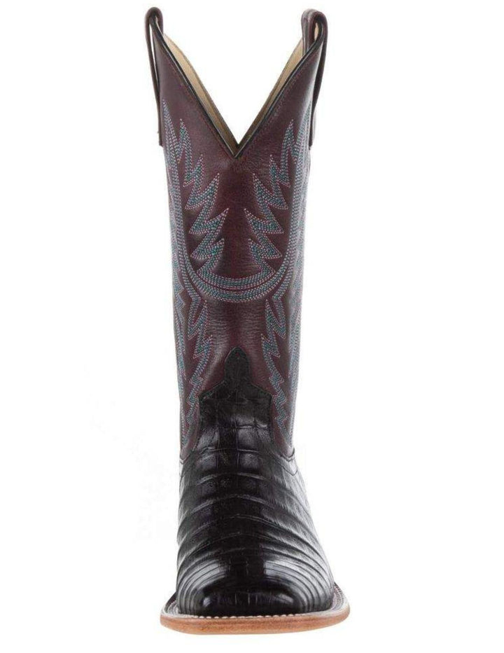 Macie Bean Womens Black Caiman Belly Boots