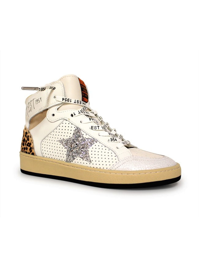 Vintage Havana Womens White Leopard High Top Casual Shoes