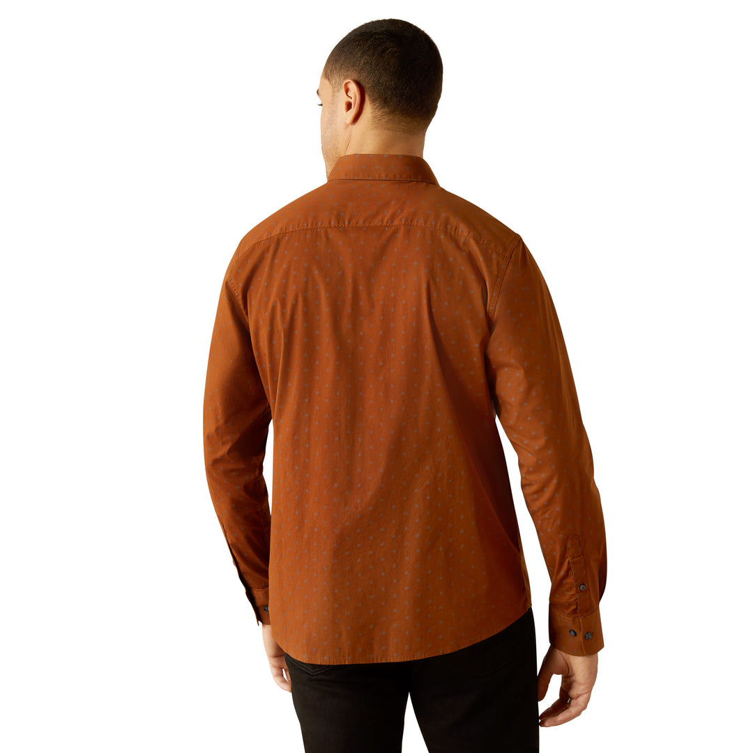 Ariat Mens Brown Modern Fit Long Sleeve Shirt