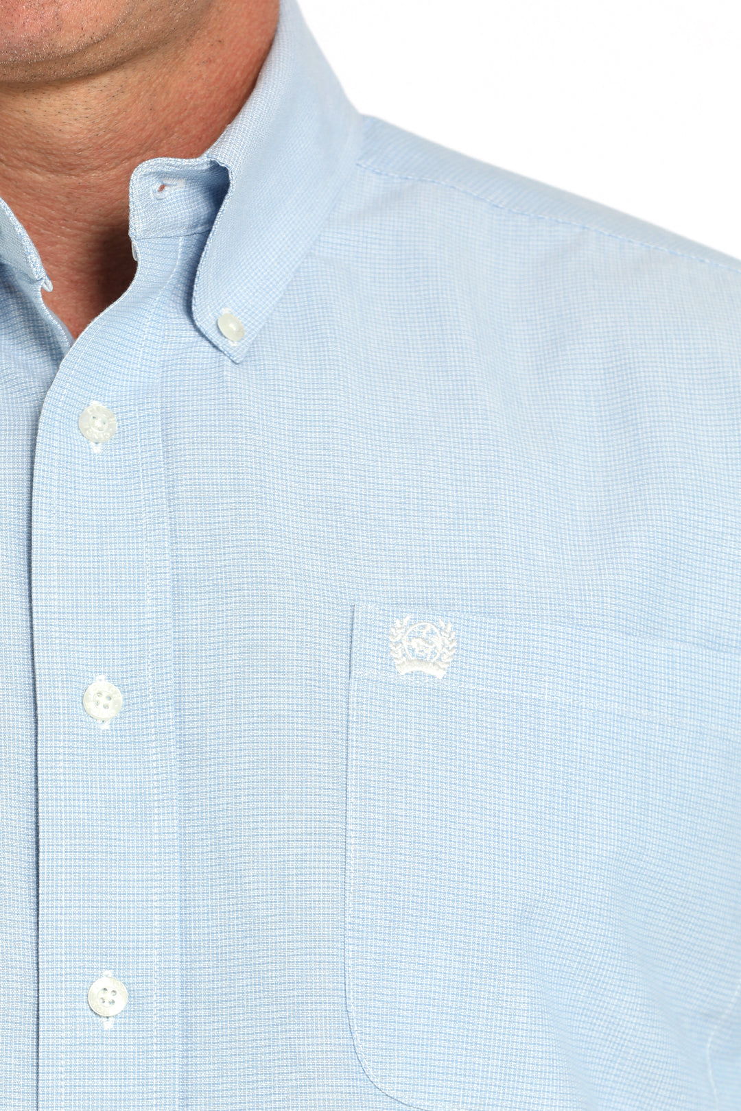 Cinch Mens Light Blue Long Sleeve Shirt