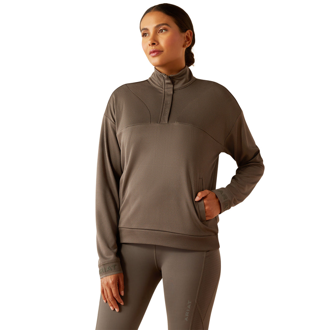 Ariat Womens Plum Grey Breathe 1/2 Zip Sweatshirt