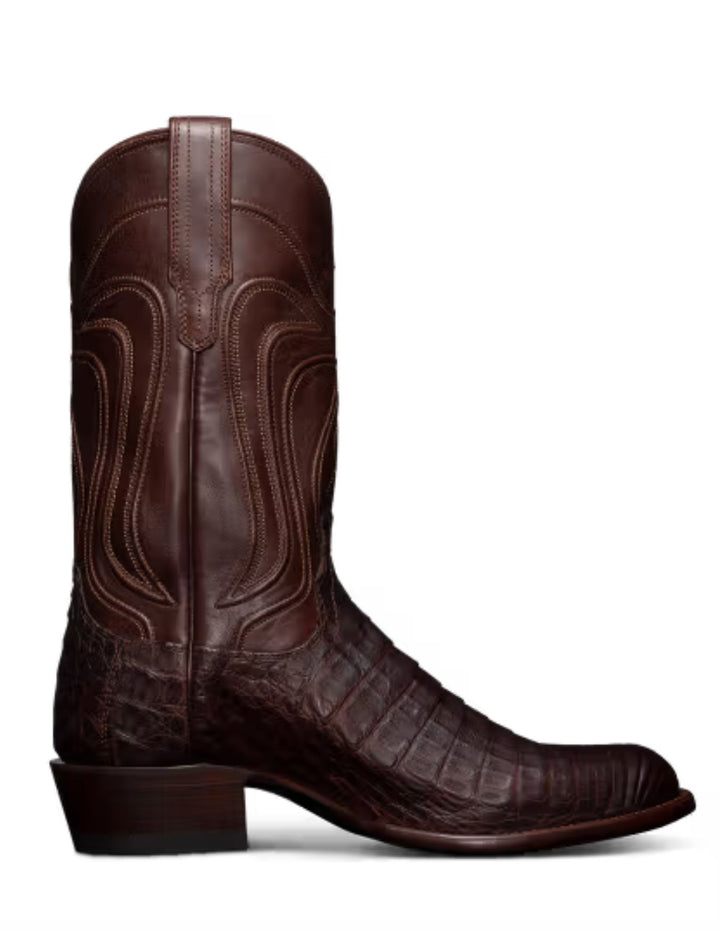 Tecovas Mens The Dillon Mahogany Caiman Boots