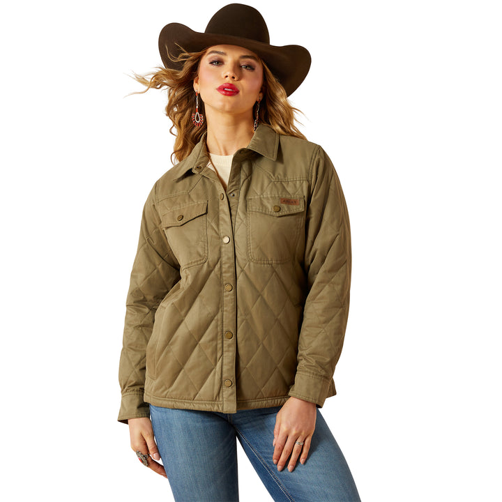 Ariat Womens Dusky Green Grizzly Quilted Barn Jacket
