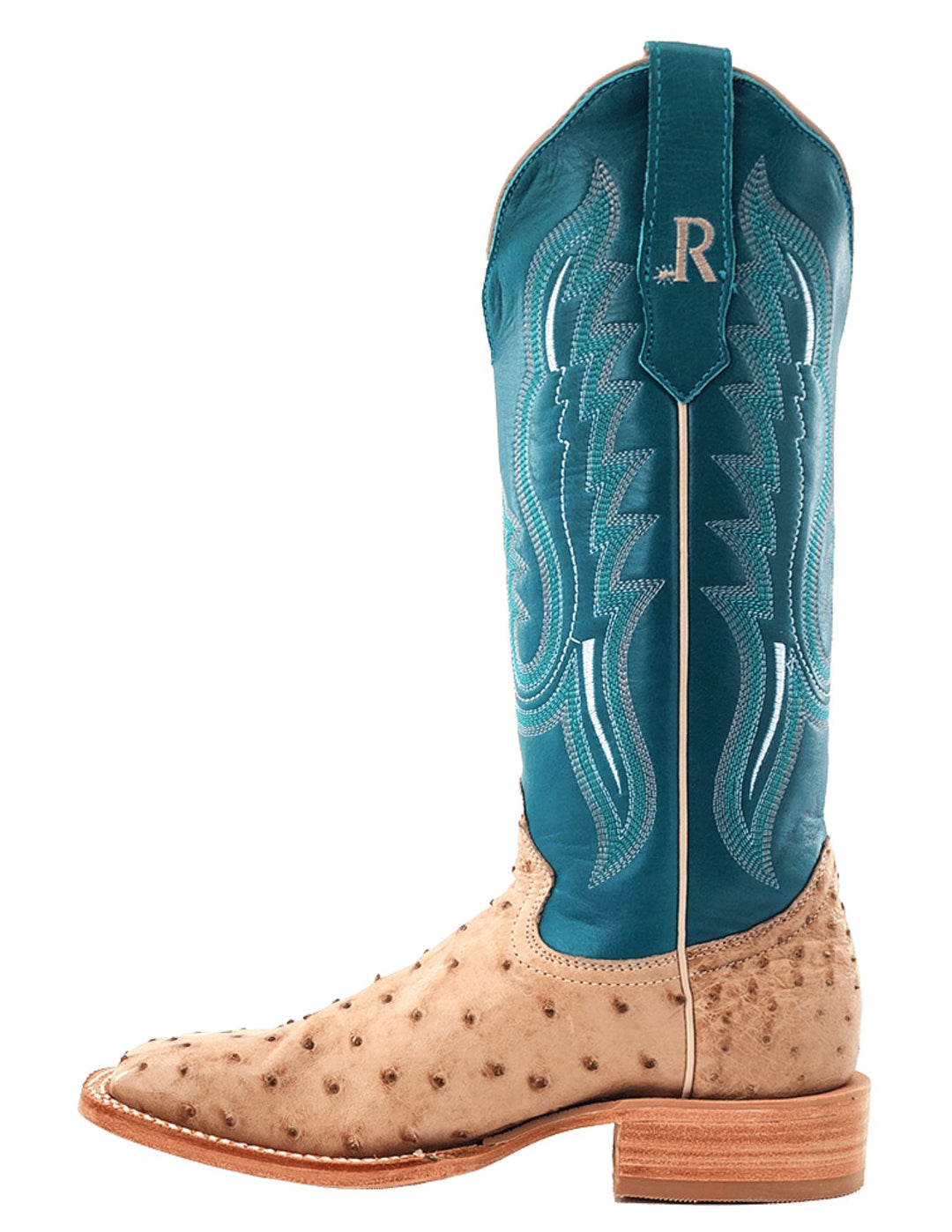 R. Watson Womens Sand Full Quill Ostrich Boots