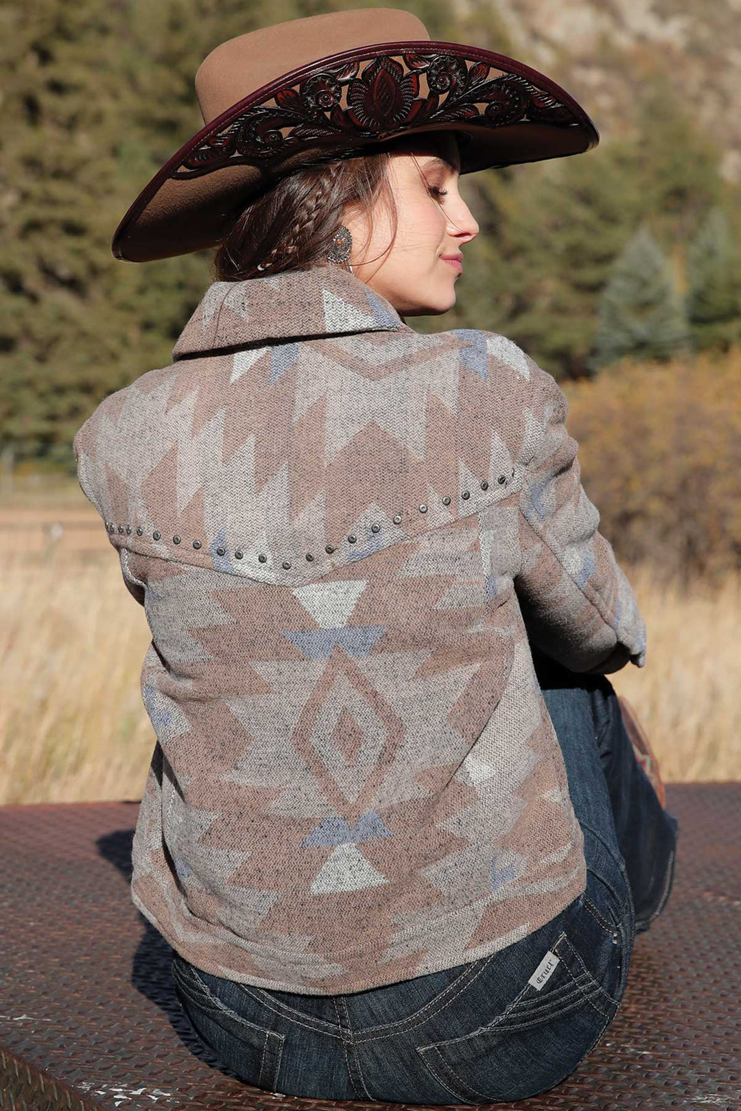 Cinch Women's Tan Tweed Trucker Jacket