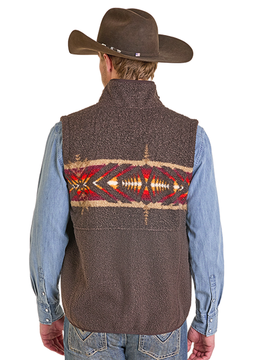 Panhandle Mens Aztec Border Teddy Vest